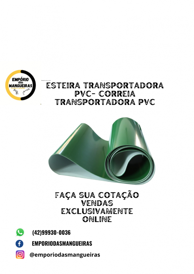 Esteira transportadora pvc- Correia transportadora pvc