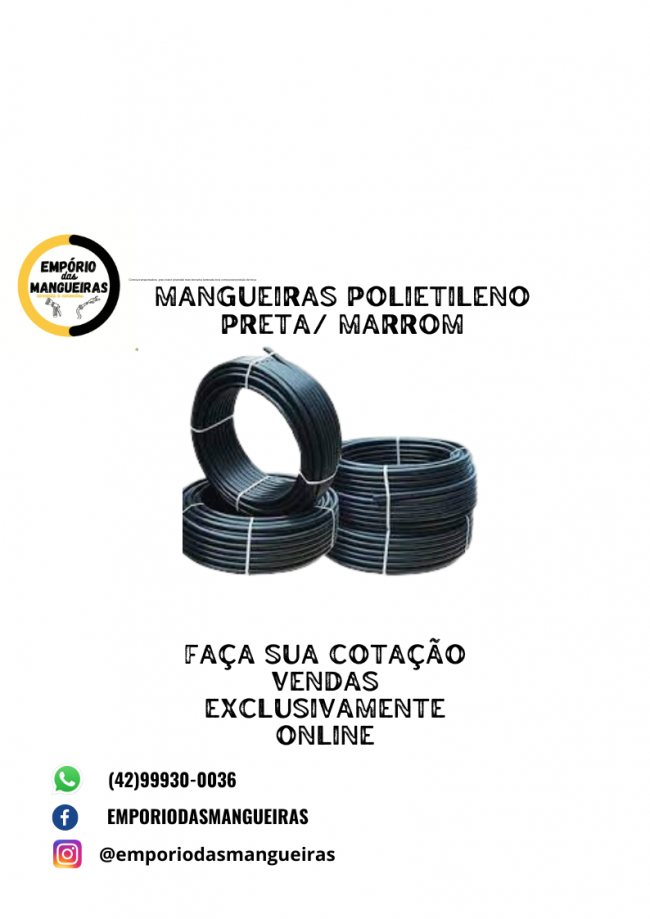 Mangueiras Polietileno preta/ marrom