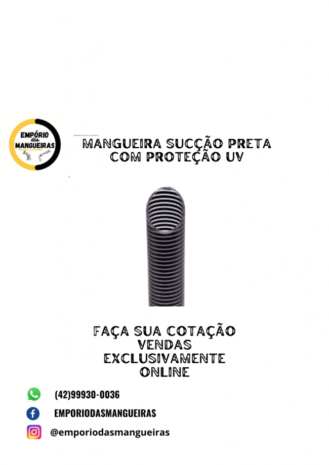 Mangueira suco preta com proteo uv