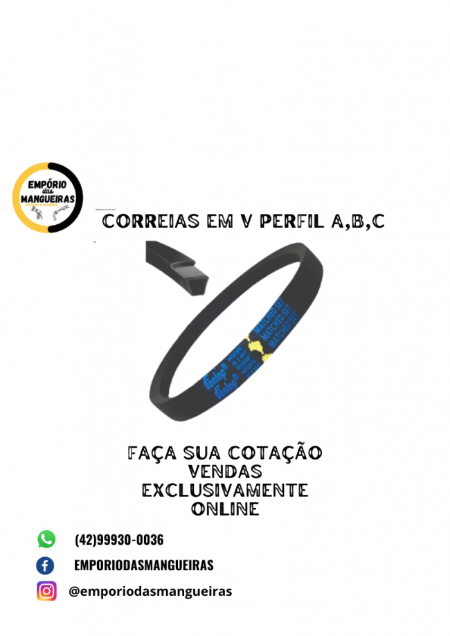 Correias em v perfil a,b,c